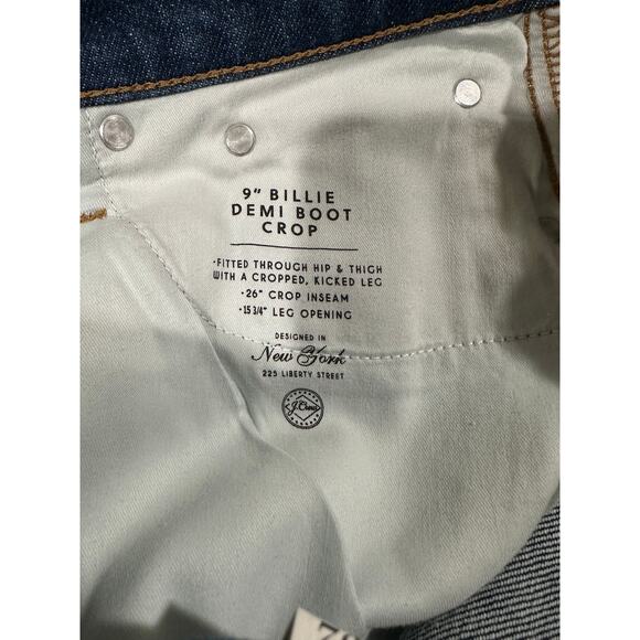 J. Crew 9" Billie Demi Boot Crop Jeans Frayed Hem Plus Size 32 NWT Dark Denim - Picture 11 of 14